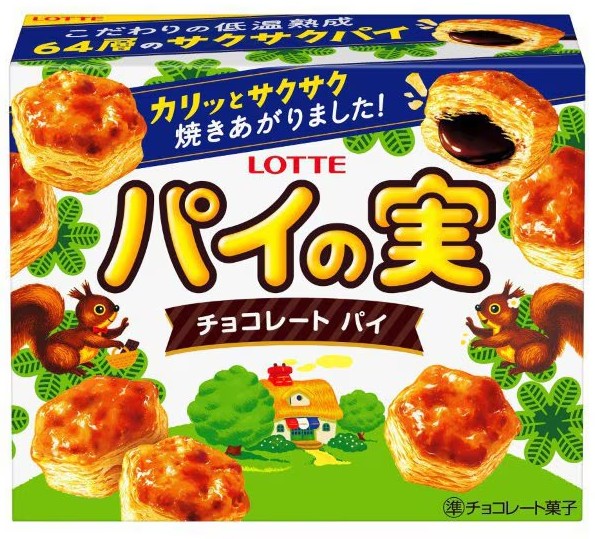 Японское слоеное печенье с шоколадом Lotte Pie no Mi, 73 г.