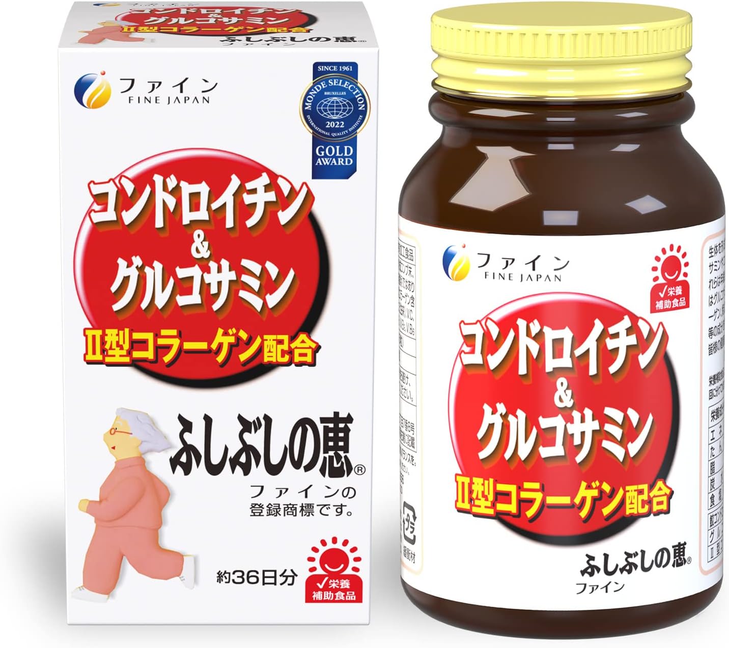 Хондроитин и Глюкозамин с коллагеном II типа и соевыми изофлавонами  Fine Japan (545 таблеток, 36 дн