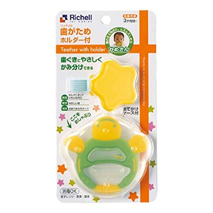 Richell Прорезыватель-погрямушка для зубов в форме фигуры черепахи,Richell