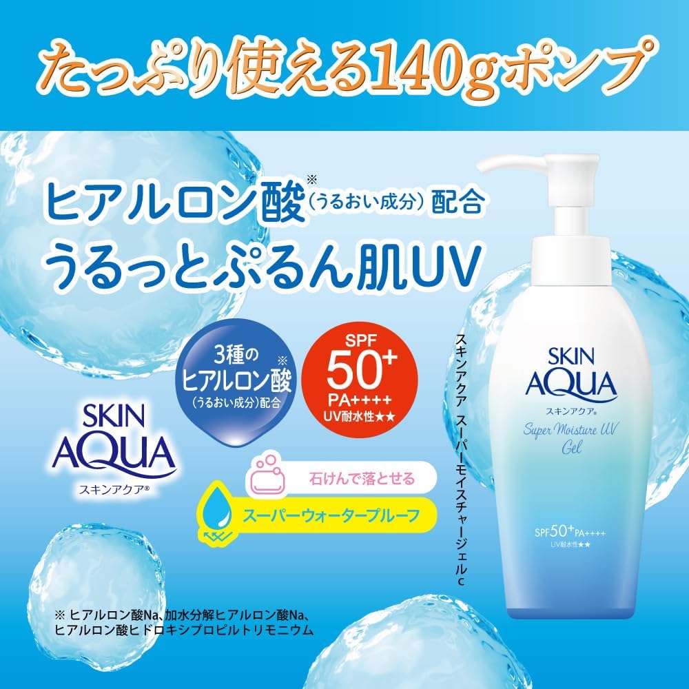 Солнцезащитный увлажняющий гель для лица и тела Skin Aqua UV Super Moisture UV Gel SPF 50+ PA++++,14